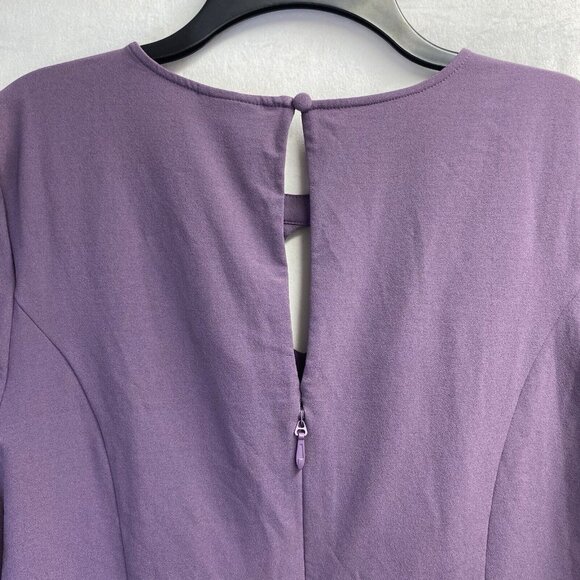 TORRID Cris Cross Crew-Neck Short Cap Sleeve Peplum Blouse Women Sz 0 Purple - Picture 16 of 16